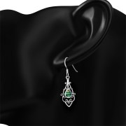 Abalone Shell Drop Silver Earrings, e425